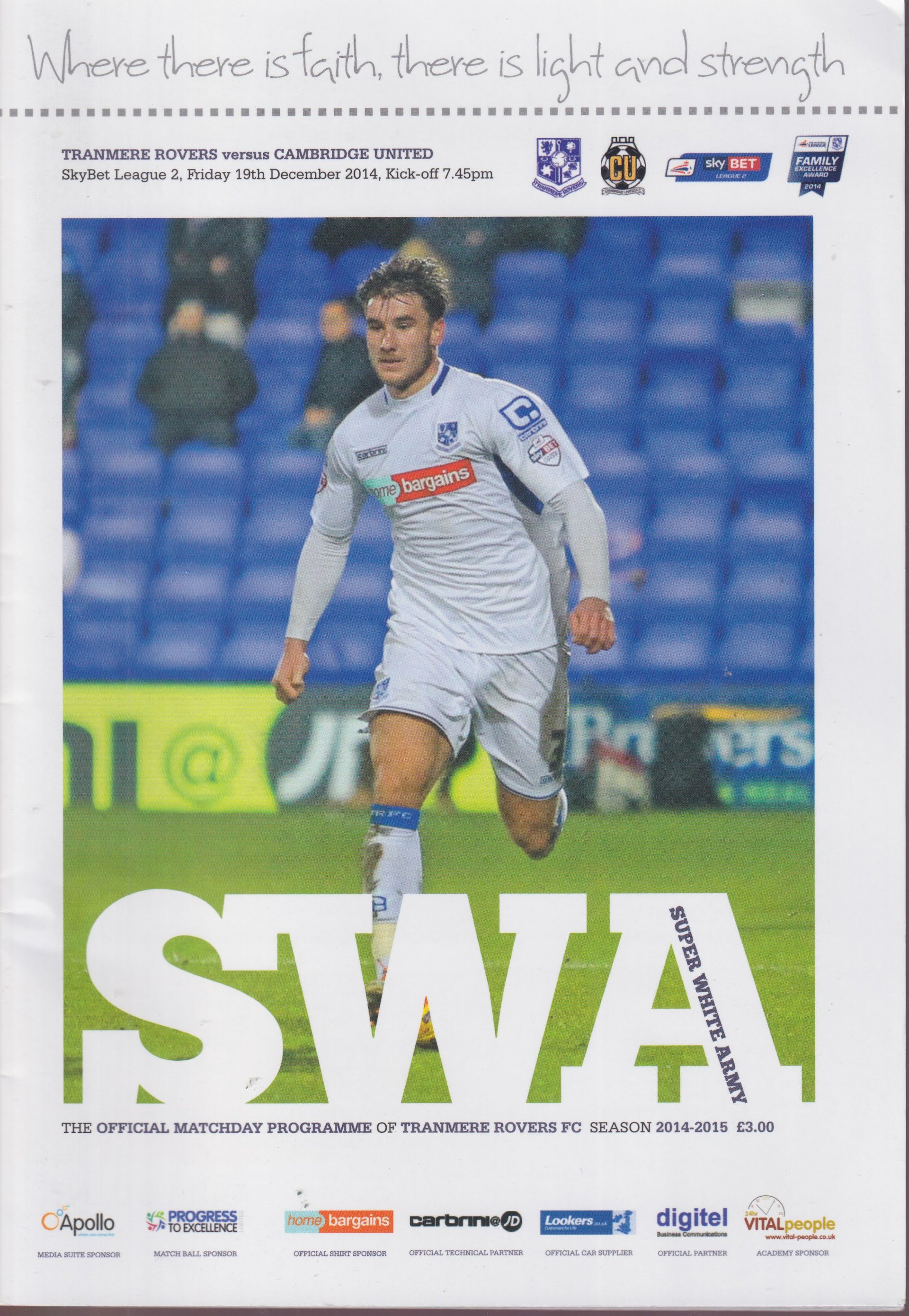 Tranmere Rovers v Cambridge United match programme